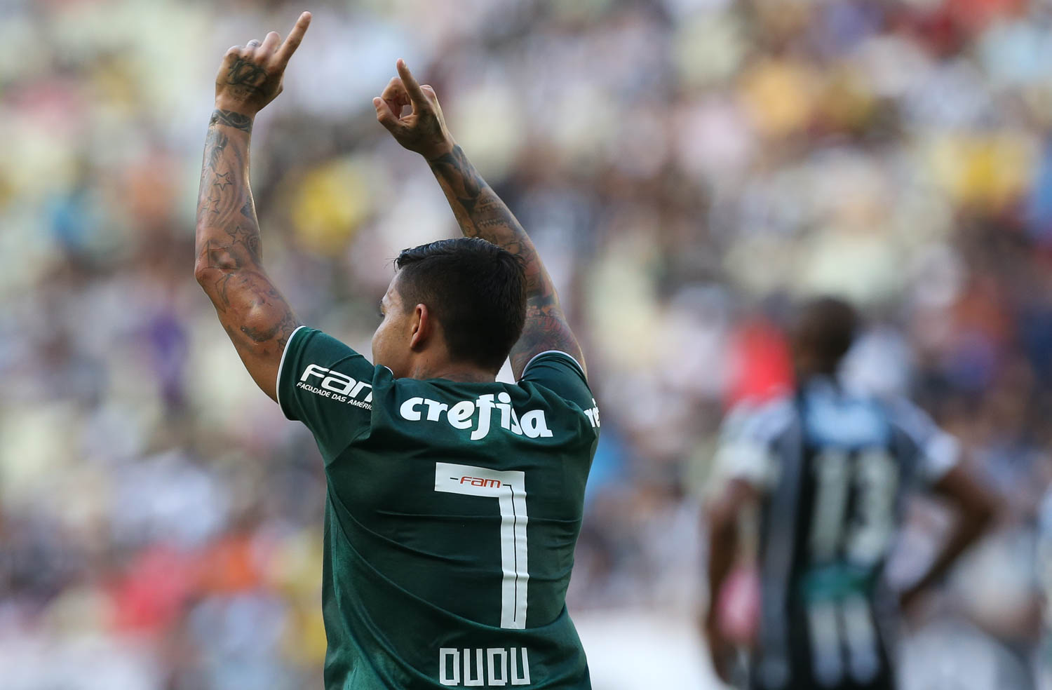 Cesar Greco/Ag Palmeiras/Divulgação_Dudu marcou o segundo gol da equipe palestrina ainda no primeiro tempo