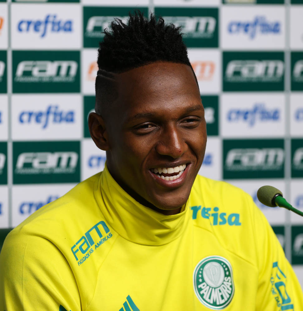 Cesar Greco/Ag Palmeiras/Divulgação _ O zagueiro Mina marcou um dos gols da vitória sobre o São Paulo na última quarta-feira (08)