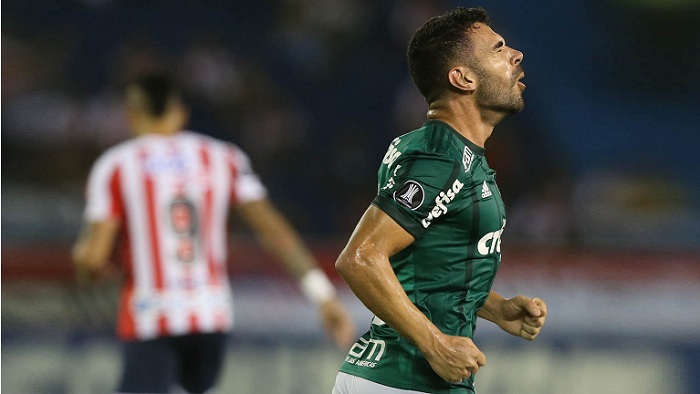 Cesar Greco/Ag Palmeiras/Divulgação_Palmeiras estreou na Libertadores 2018 com dois gols de Bruno Henrique e vitória por 3 a 0