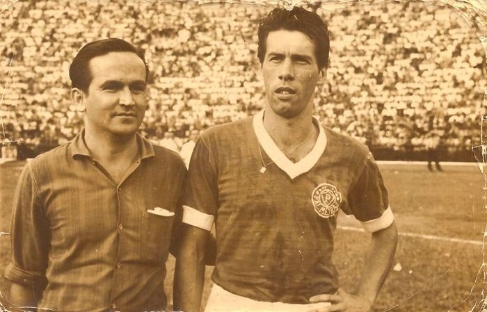 Acervo Histórico/SE Palmeiras/Divulgação_Geraldo Escaleira (à direita) foi bicampeão brasileiro jogando pelo Alviverde