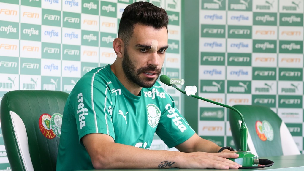 Fabio Menotti/Ag. Palmeiras/Divulgação_Bruno Henrique falou com a imprensa na tarde desta quinta-feira (04)